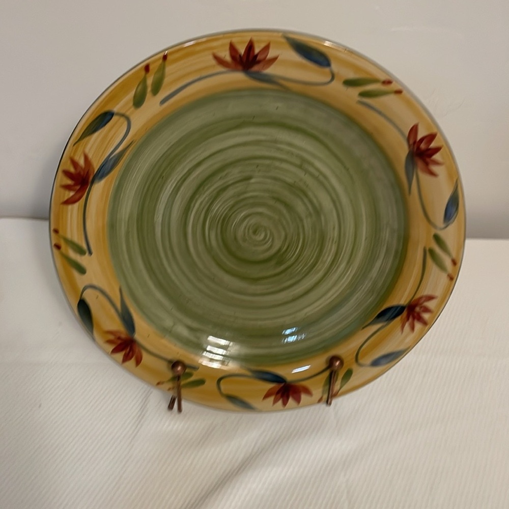 COPY - COPY - Pier 1 Elizabeth  Hand Painted  Ceramic 14” Deep Dish Serving Pla…